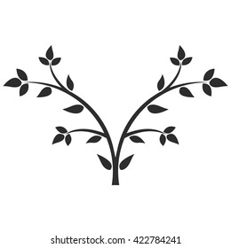 Abstract illustration - silhouette of a young tree