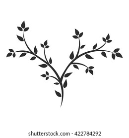 Abstract illustration - silhouette of a young tree