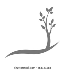 Abstract illustration - silhouette of a young tree