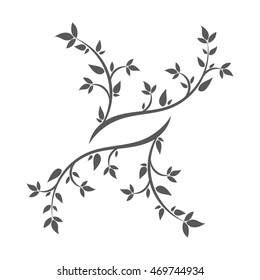 Abstract illustration - silhouette of a young tree