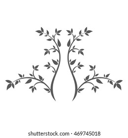 Abstract illustration - silhouette of a young tree