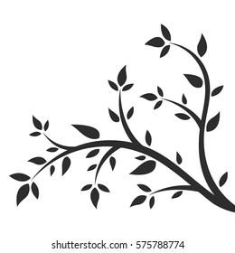 Abstract illustration - silhouette of a young tree, bush.