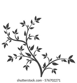Abstract illustration - silhouette of a young tree, bush.