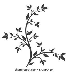 Abstract illustration - silhouette of a young tree, bush.