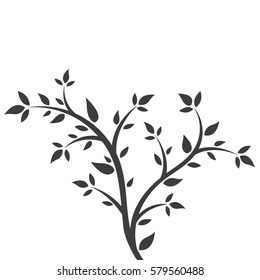 Abstract illustration - silhouette of a young tree, bush.