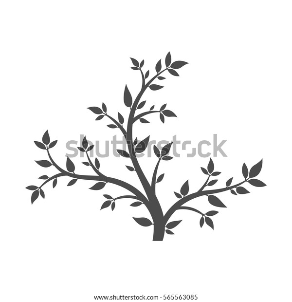 Abstract Illustration Silhouette Young Tree Bush Stock Vector (Royalty ...