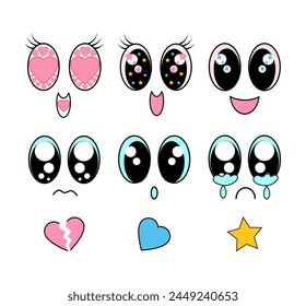 Abstract illustration of simple drawing of emotions,sadness,joy,tears. Vector for printing,décor,wallpaper,screensavers,web