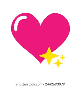Abstract illustration of simple icon in flat style. Element demographic template with a heart and love theme