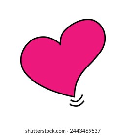 Abstract illustration of simple icon in flat style. Element demographic template with a heart and love theme