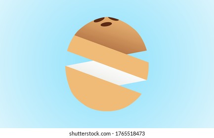 abstract illustration of sliced coconut