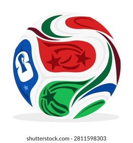 Abstract illustration of a soccer ball featuring the 2026 World Cup design. 10 EPS.
