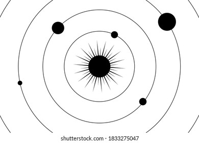 Abstract illustration with solar system on white background for wallpaper design. Star universe background. Planet earth. Vector illustration.