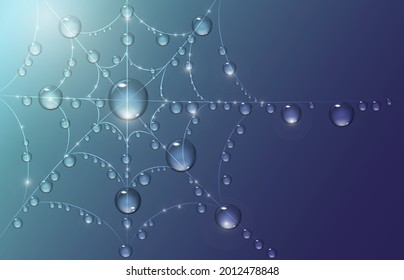 Ilustración abstracta de una telaraña con rocío.