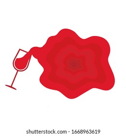abstract illustration of spilling wine
