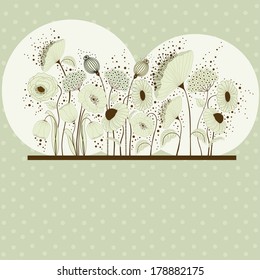 Abstract illustration with spring flowers 