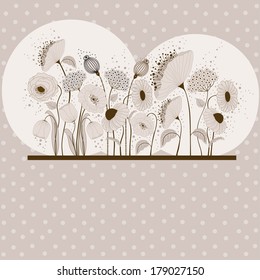 Abstract illustration with spring flowers 