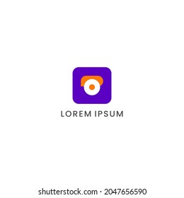 ABSTRACT ILLUSTRATION SQUARE LENS LOGO DESIGN VECTOR GOOD FOR APPLICATION CAMERA, PHOTO