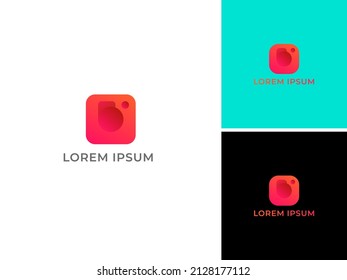 ABSTRACT ILLUSTRATION SQUARE LENS LOGO DESIGN VEKTOR GUT FÜR ANWENDUNGSKAMERA, FOTO