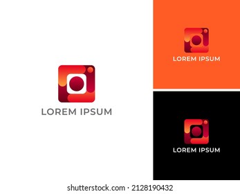 ILUSTRACIÓN ABSTRACTA LENTE SQUARE DISEÑO DE LOGOTIPO VECTOR BUENO PARA CÁMARA DE APLICACIÓN, FOTO