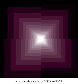 Abstract Illustration with square patterns giving a tunnel to the light impression.