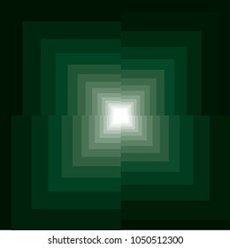 Abstract Illustration with square patterns giving a tunnel to the light impression.