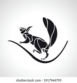Abstract illustration of squirrel. Outline wavy squirrel vector