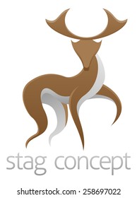 An abstract illustration of a stag deer concept design