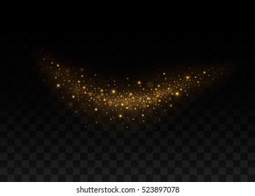Abstract illustration of starlight. Isolated on black transparent background. Vector illustration, eps 10.