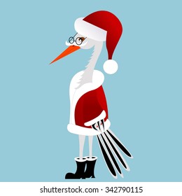 abstract illustration with stork