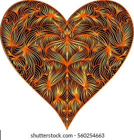 Abstract illustration of stylized colorful ornamental heart. Vector illustration.