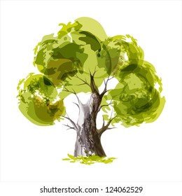 Abstract illustration of stylized green tree
