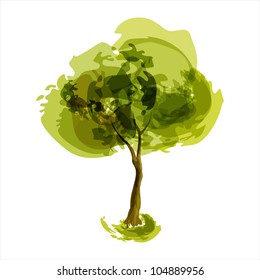 Abstract illustration of stylized summer tree