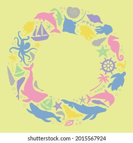 Abstract illustration of summer time concept. Flat vector illustration