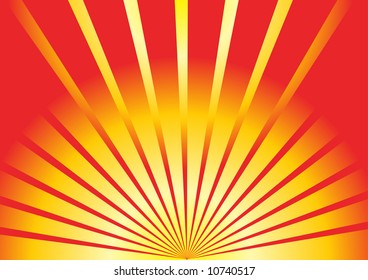 Abstract illustration of sunset rays