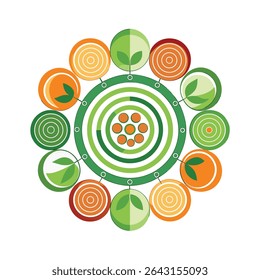 Abstract illustration of a sustainable concept representing growth and eco-friendliness