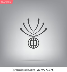 Abstract illustration with swirl arrow globe ,vector illustration