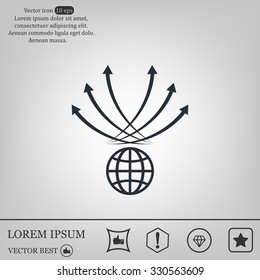 Abstract illustration with swirl arrow globe ,vector illustration