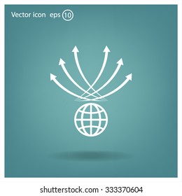 Abstract illustration with swirl arrow globe ,vector illustration