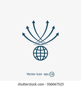 Abstract illustration with swirl arrow globe vector illustration