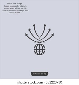 Abstract illustration with swirl arrow globe ,vector illustration