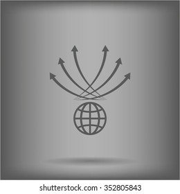 Abstract illustration with swirl arrow globe ,vector illustration