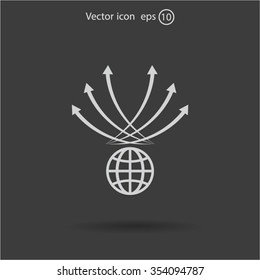 Abstract illustration with swirl arrow globe ,vector illustration