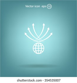 Abstract illustration with swirl arrow globe ,vector illustration