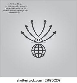 Abstract illustration with swirl arrow globe ,vector illustration