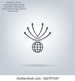 Abstract illustration with swirl arrow globe ,vector illustration