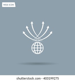 Abstract illustration with swirl arrow globe ,vector illustration