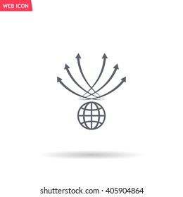 Abstract illustration with swirl arrow globe ,vector illustration