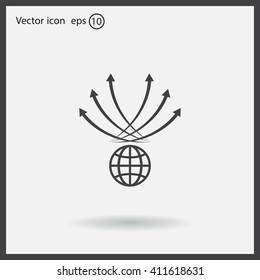 Abstract illustration with swirl arrow globe ,vector illustration