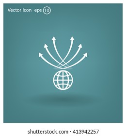 Abstract illustration with swirl arrow globe ,vector illustration