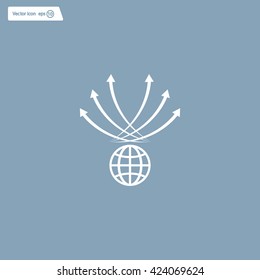 Abstract illustration with swirl arrow globe ,vector illustration